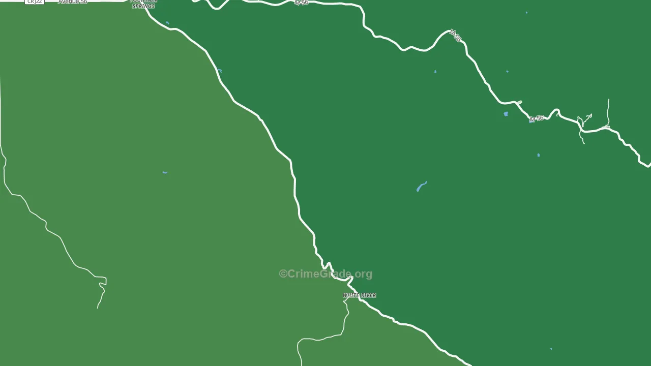 White River, CA Map of Vehicle Theft Rates