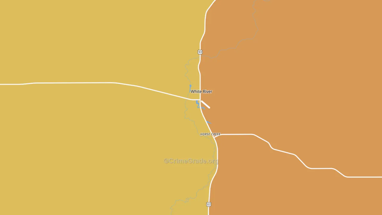 White River, SD Map of Vehicle Theft Rates
