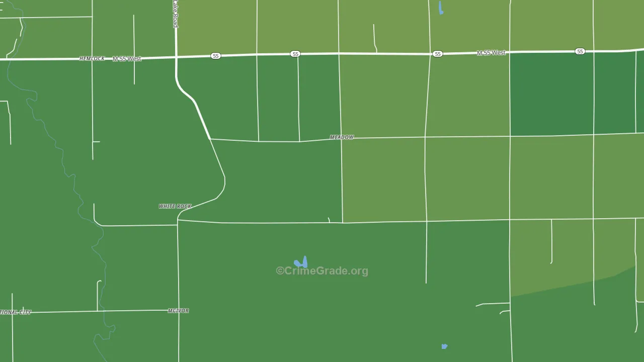 White Rock, MI Map of Vehicle Theft Rates