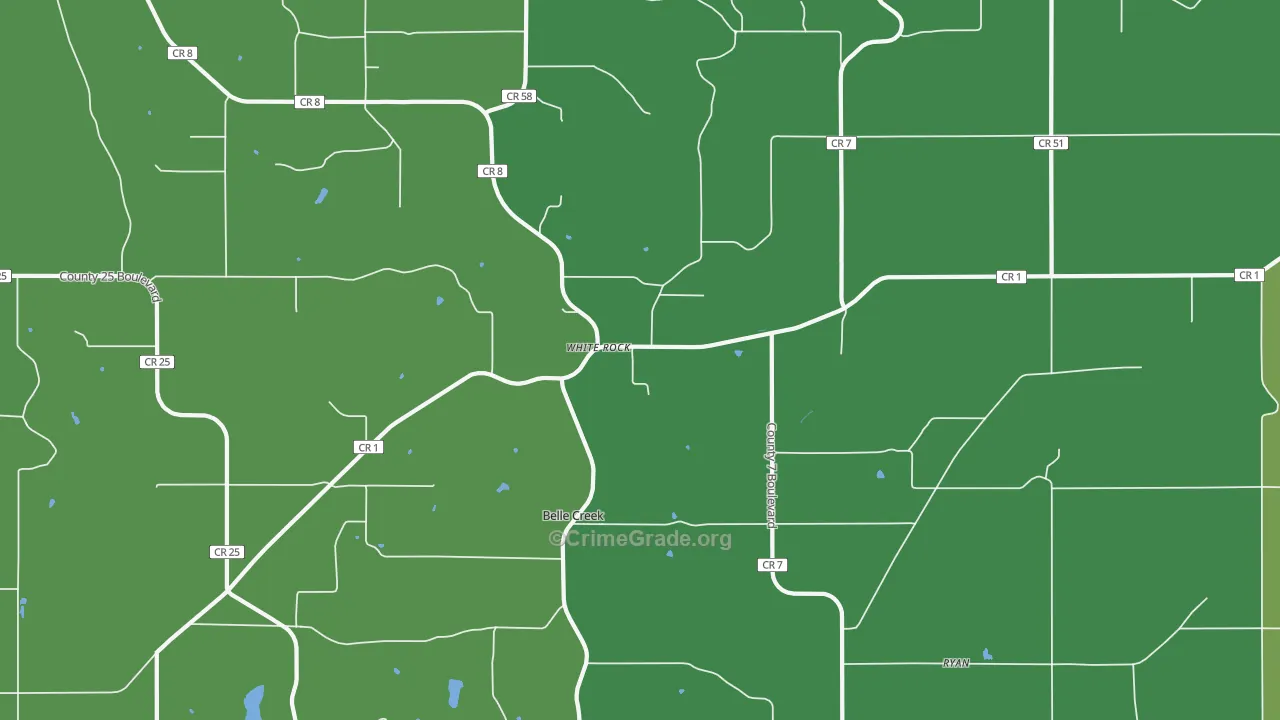 White Rock, MN Map of Vehicle Theft Rates
