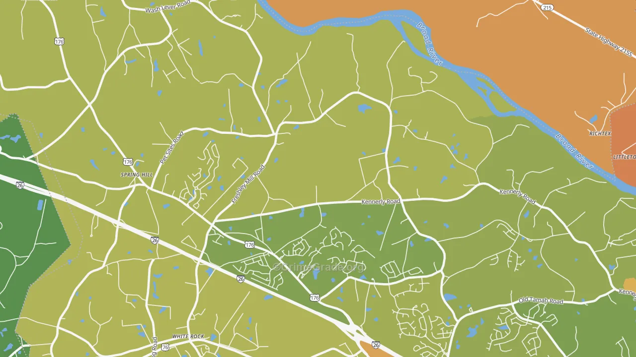 White Rock, SC Map of Vehicle Theft Rates