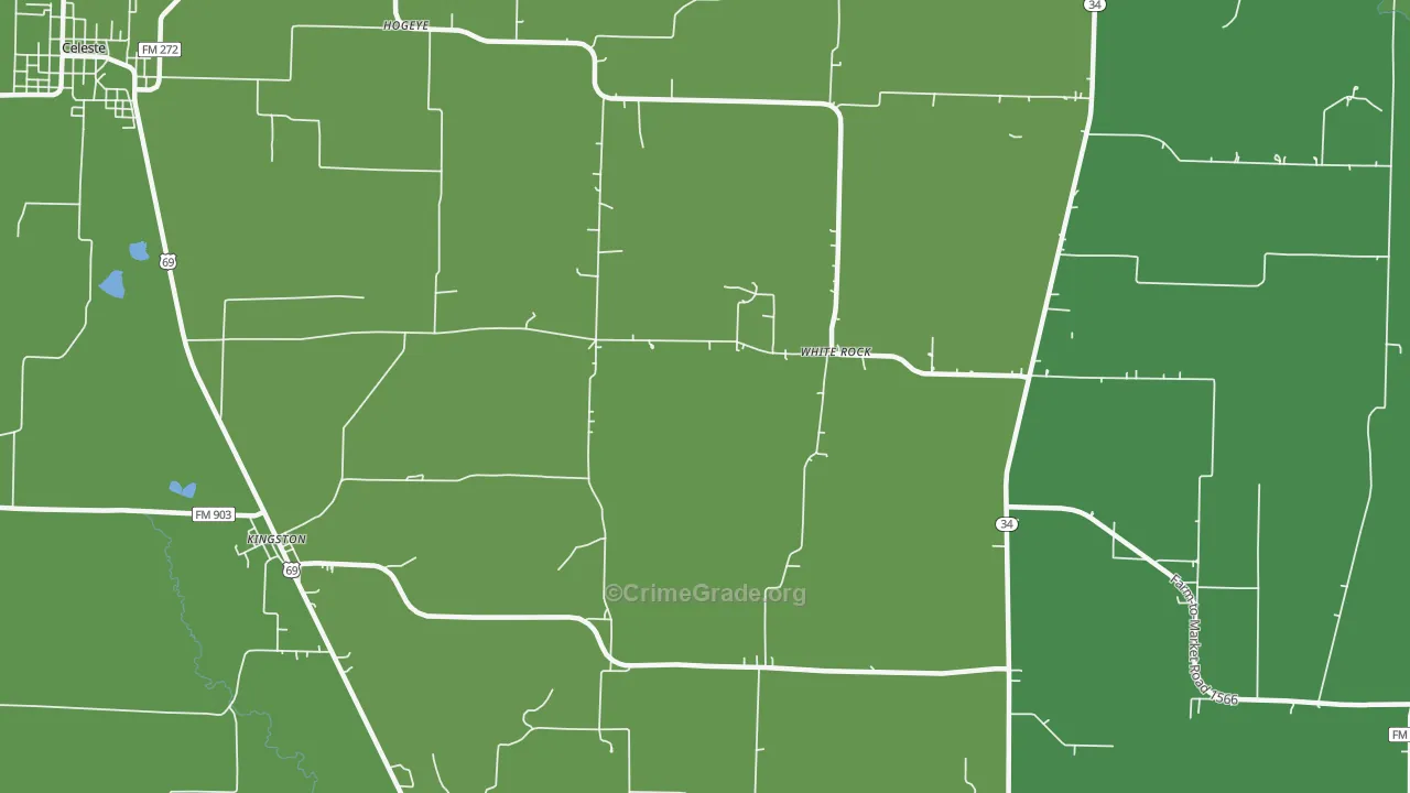 White Rock, TX Map of Vehicle Theft Rates