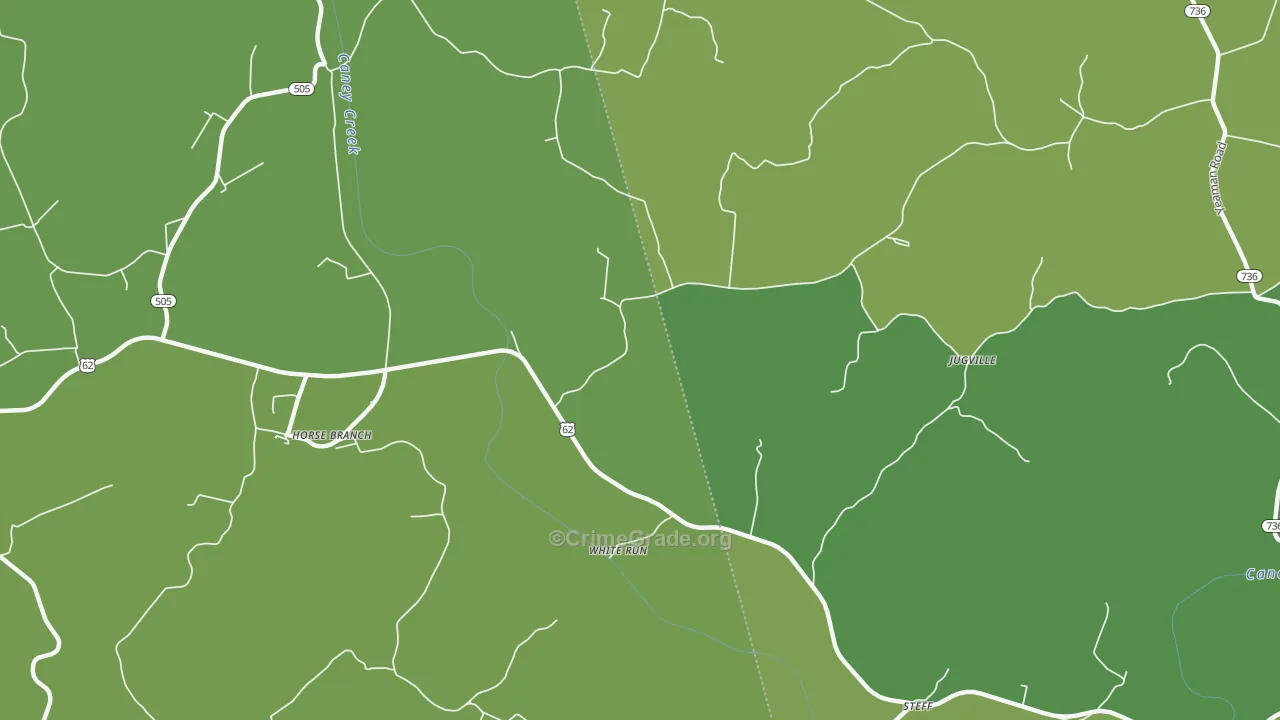 White Run, KY Map of Vehicle Theft Rates