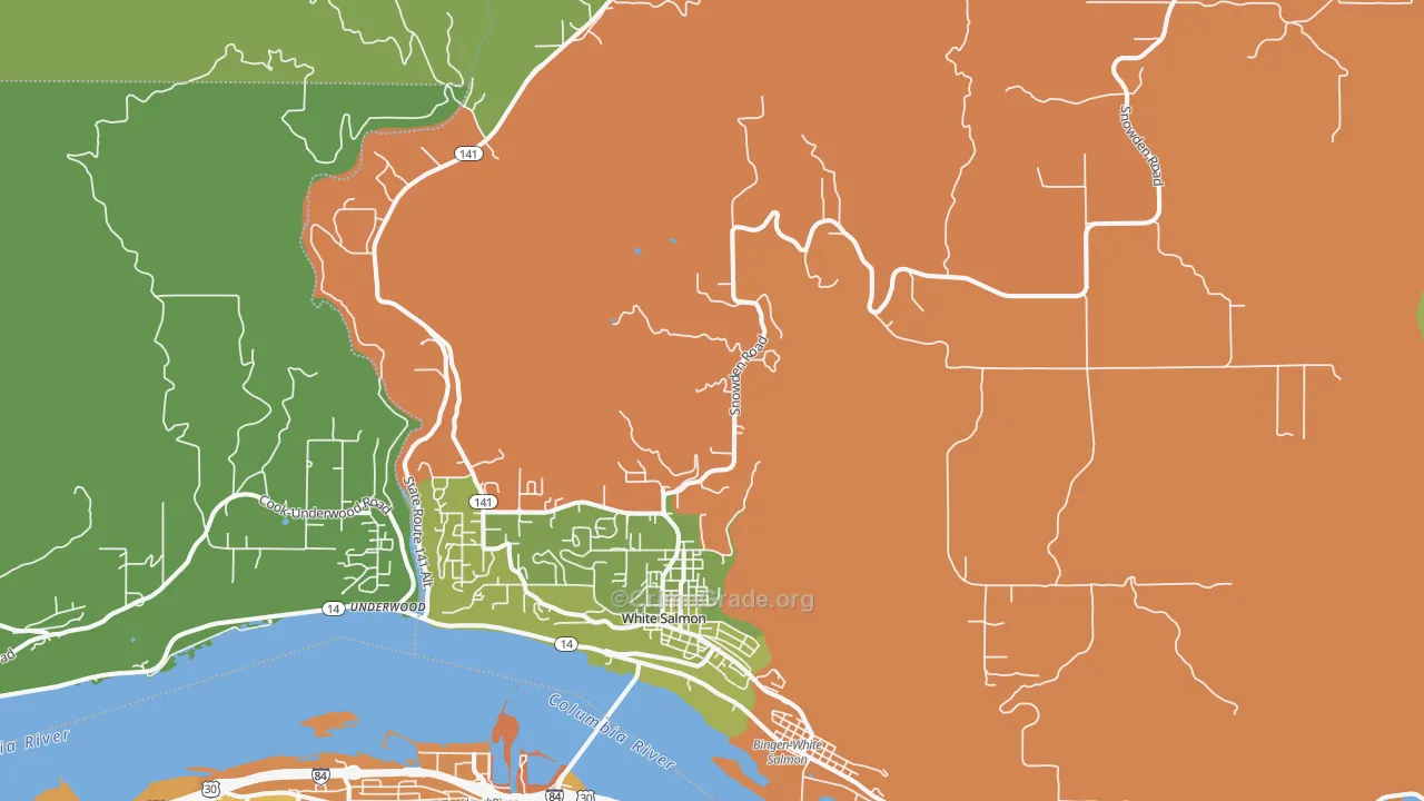 White Salmon, WA Map of Vehicle Theft Rates