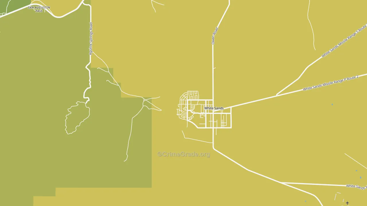 White Sands, NM Map of Vehicle Theft Rates