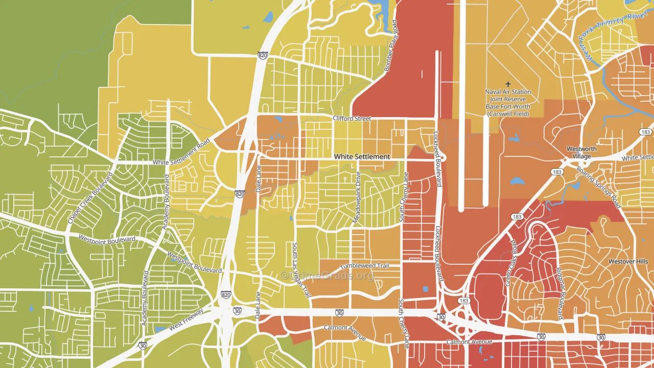 White Settlement, TX Map of Vehicle Theft Rates