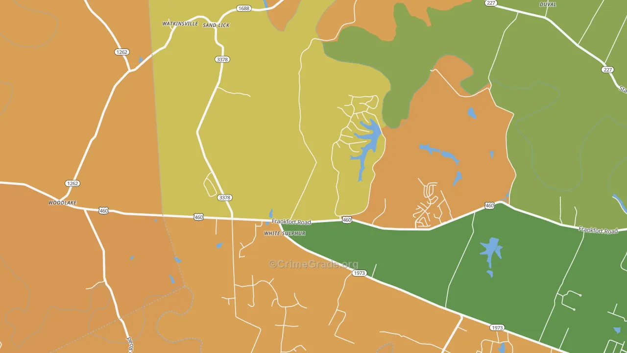 White Sulphur, KY Map of Vehicle Theft Rates