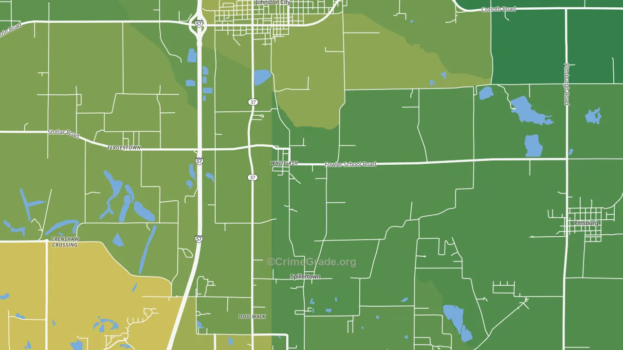 Whiteash, IL Map of Vehicle Theft Rates