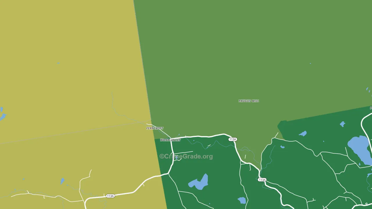 Whiteface, NH Map of Vehicle Theft Rates