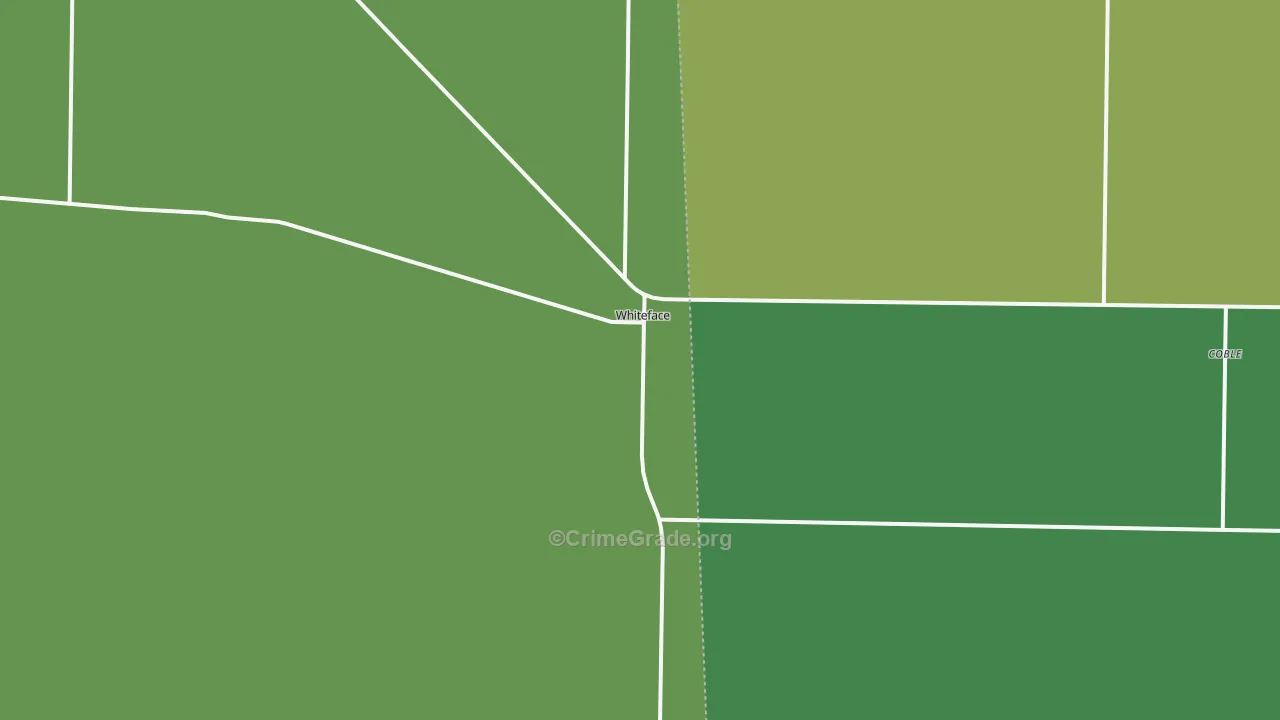 Whiteface, TX Map of Vehicle Theft Rates