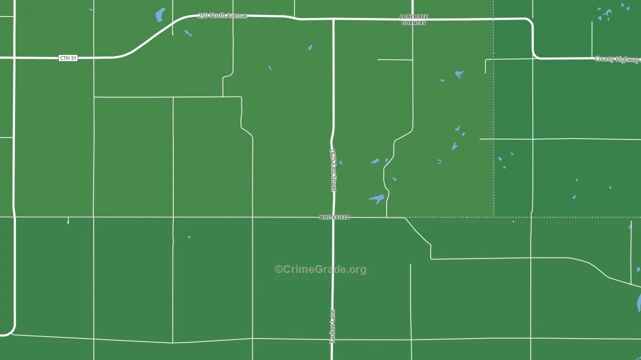 Whitefield, IL Map of Vehicle Theft Rates