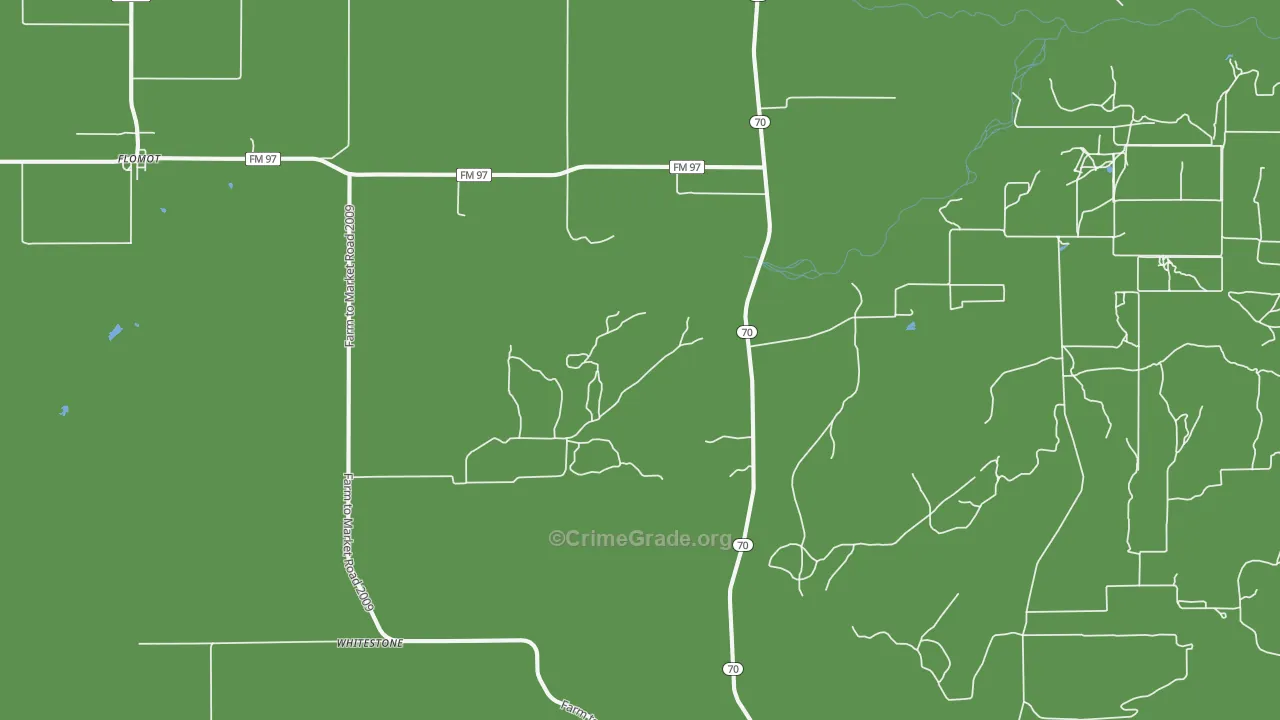 Whiteflat, TX Map of Vehicle Theft Rates