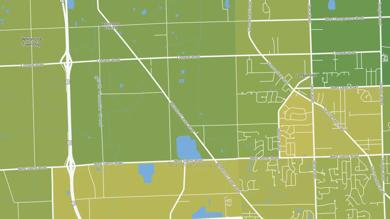 Whiteford Center, MI Map of Vehicle Theft Rates