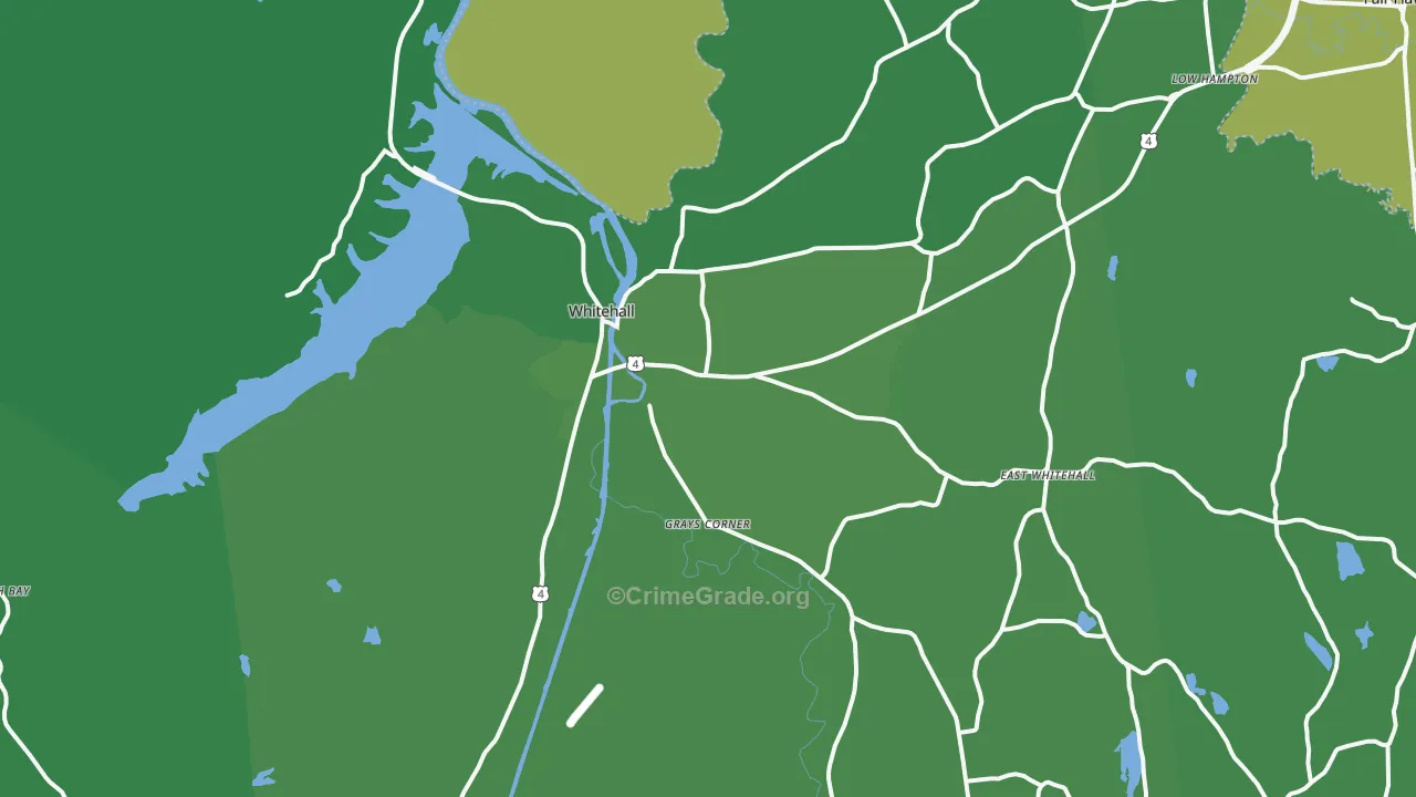 Whitehall, NY Map of Vehicle Theft Rates