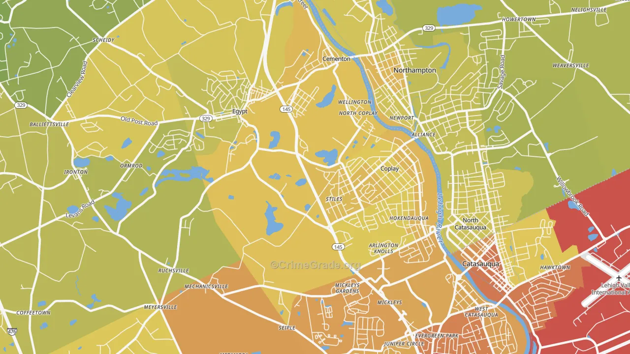 Whitehall, PA Map of Vehicle Theft Rates