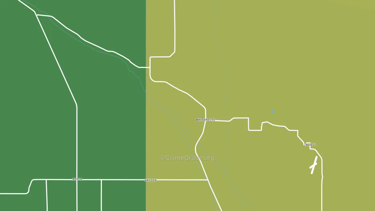 Whiterocks, UT Map of Vehicle Theft Rates