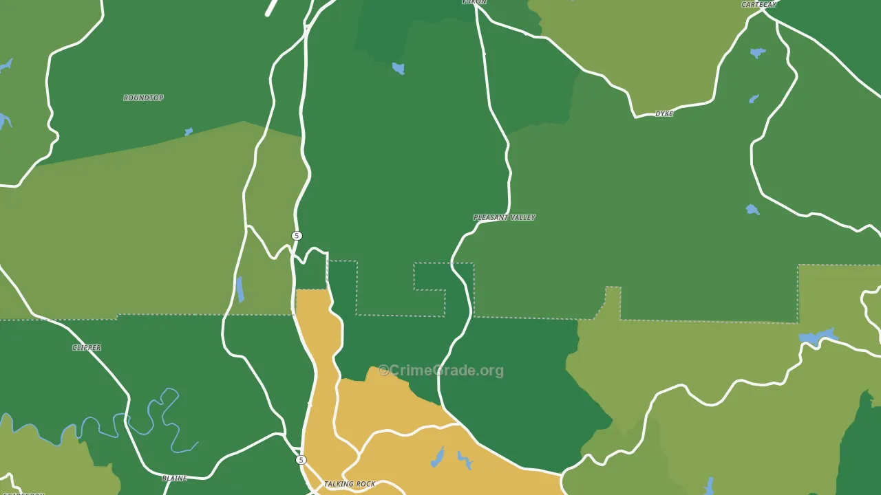 Whitestone, GA Map of Vehicle Theft Rates