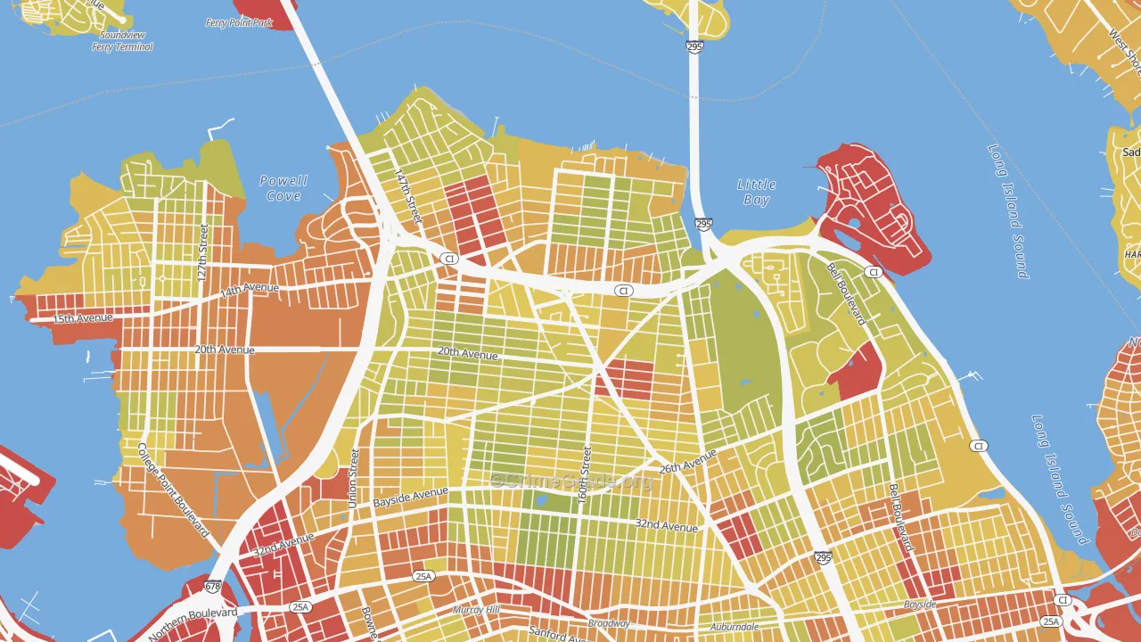 Whitestone, Queens, NY Map of Vehicle Theft Rates