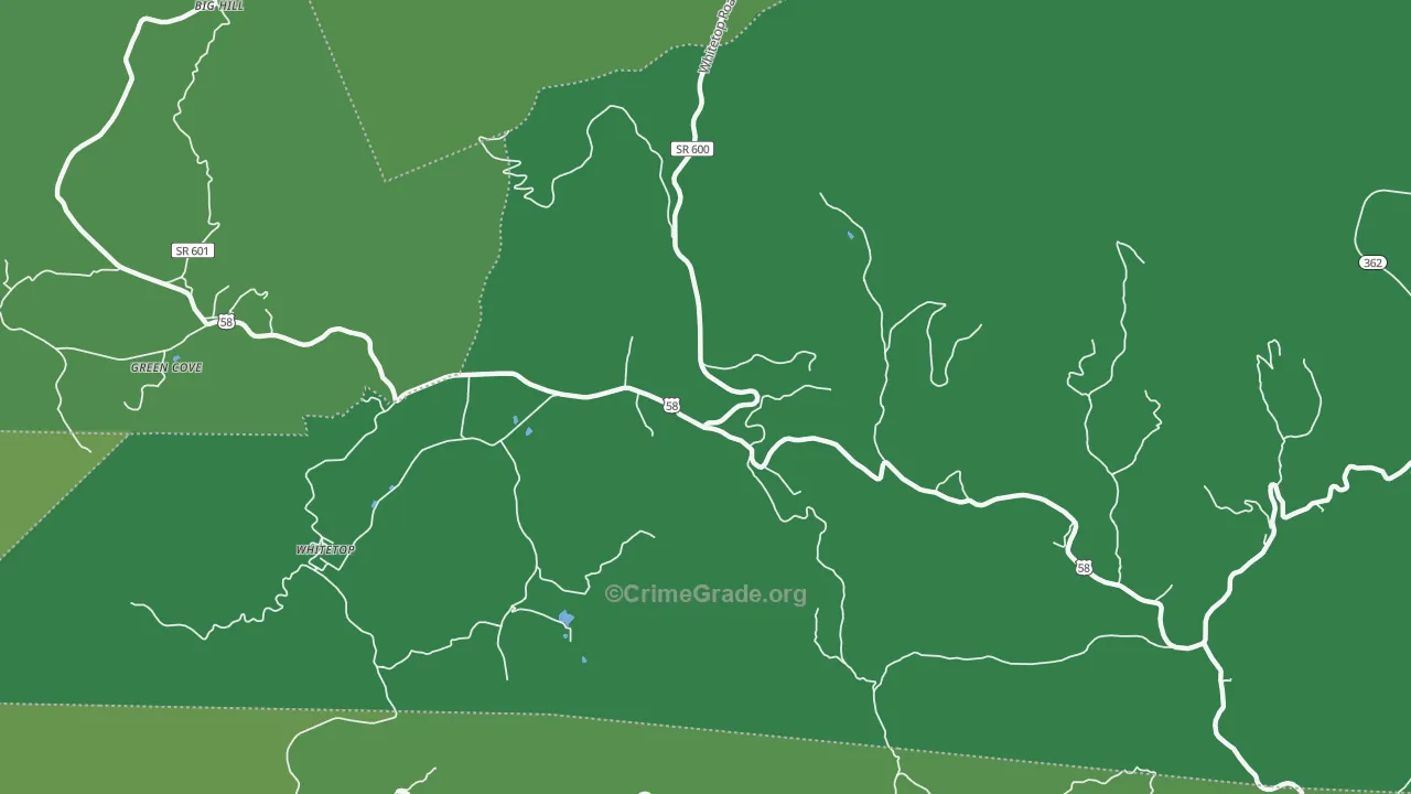 Whitetop, VA Map of Vehicle Theft Rates