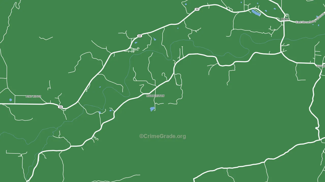 Whitetown, AR Map of Vehicle Theft Rates