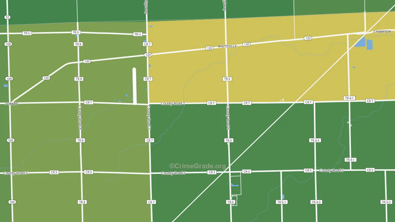 Whiteville, OH Map of Vehicle Theft Rates