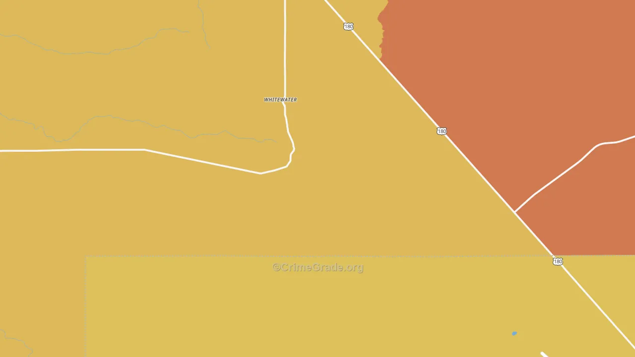 Whitewater, NM Map of Vehicle Theft Rates