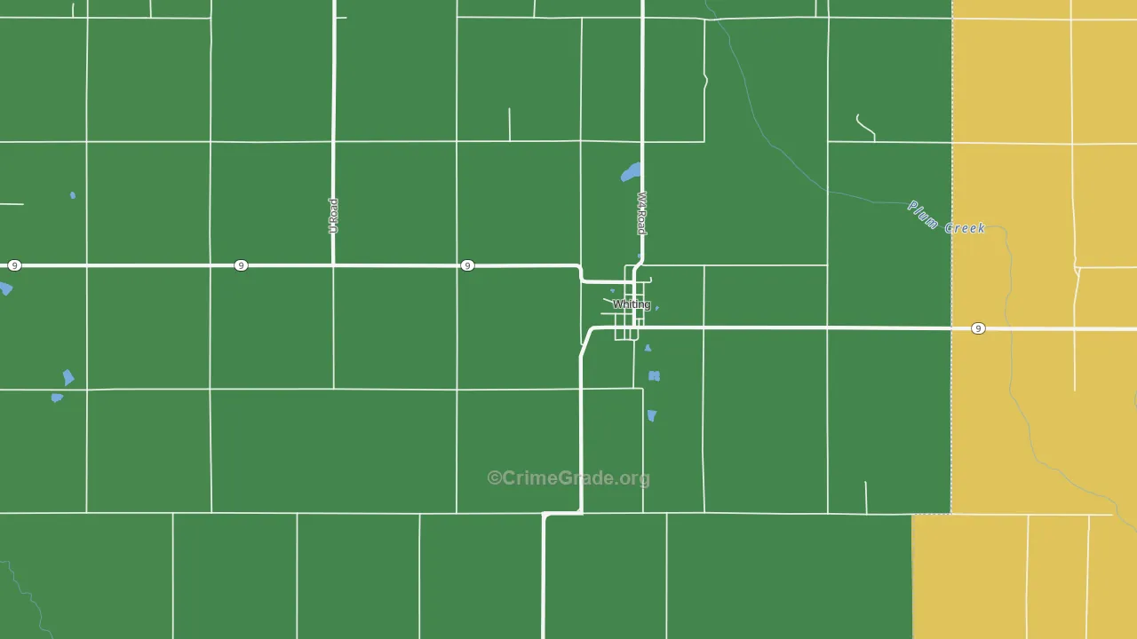 Whiting, KS Map of Vehicle Theft Rates