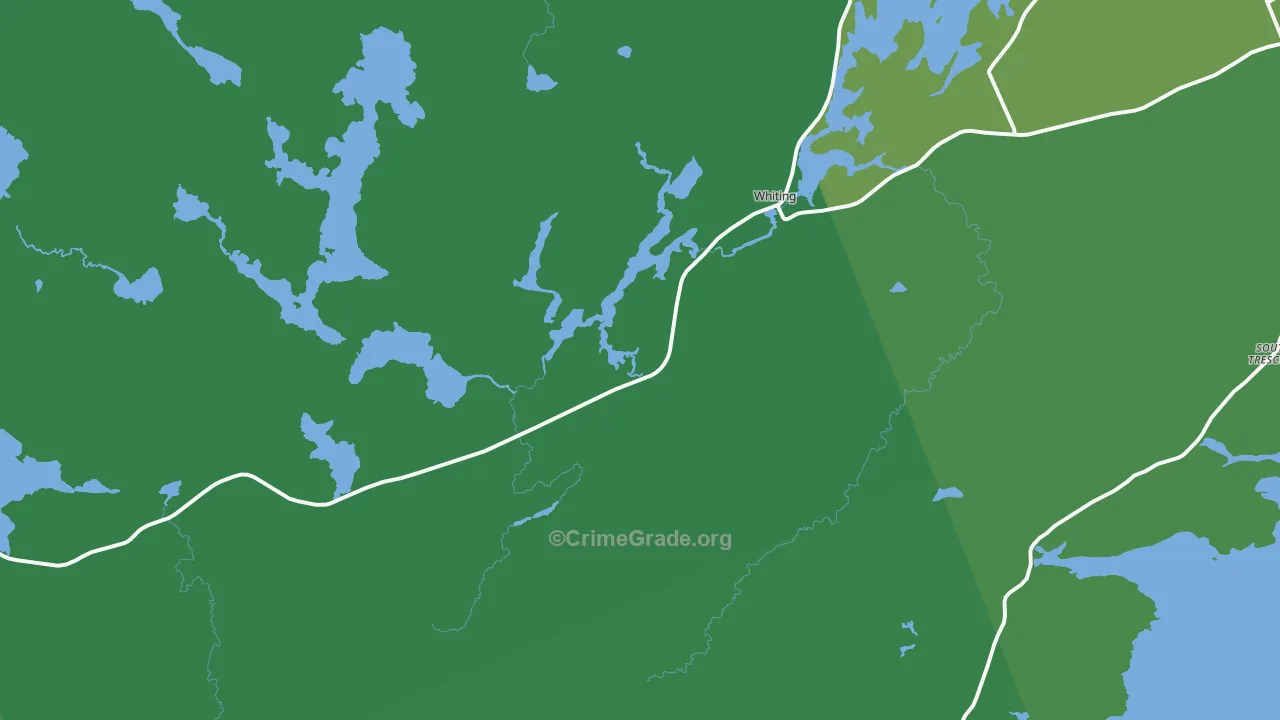 Whiting, ME Map of Vehicle Theft Rates