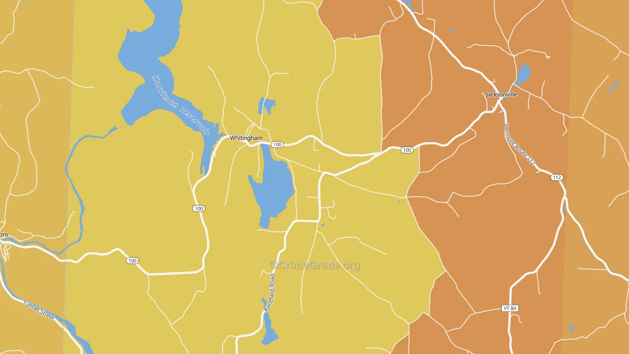 Whitingham, VT Map of Vehicle Theft Rates