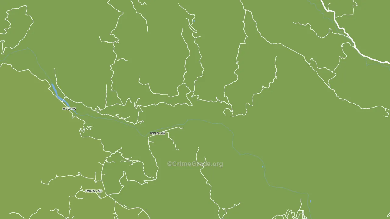 Whitlow, CA Map of Vehicle Theft Rates
