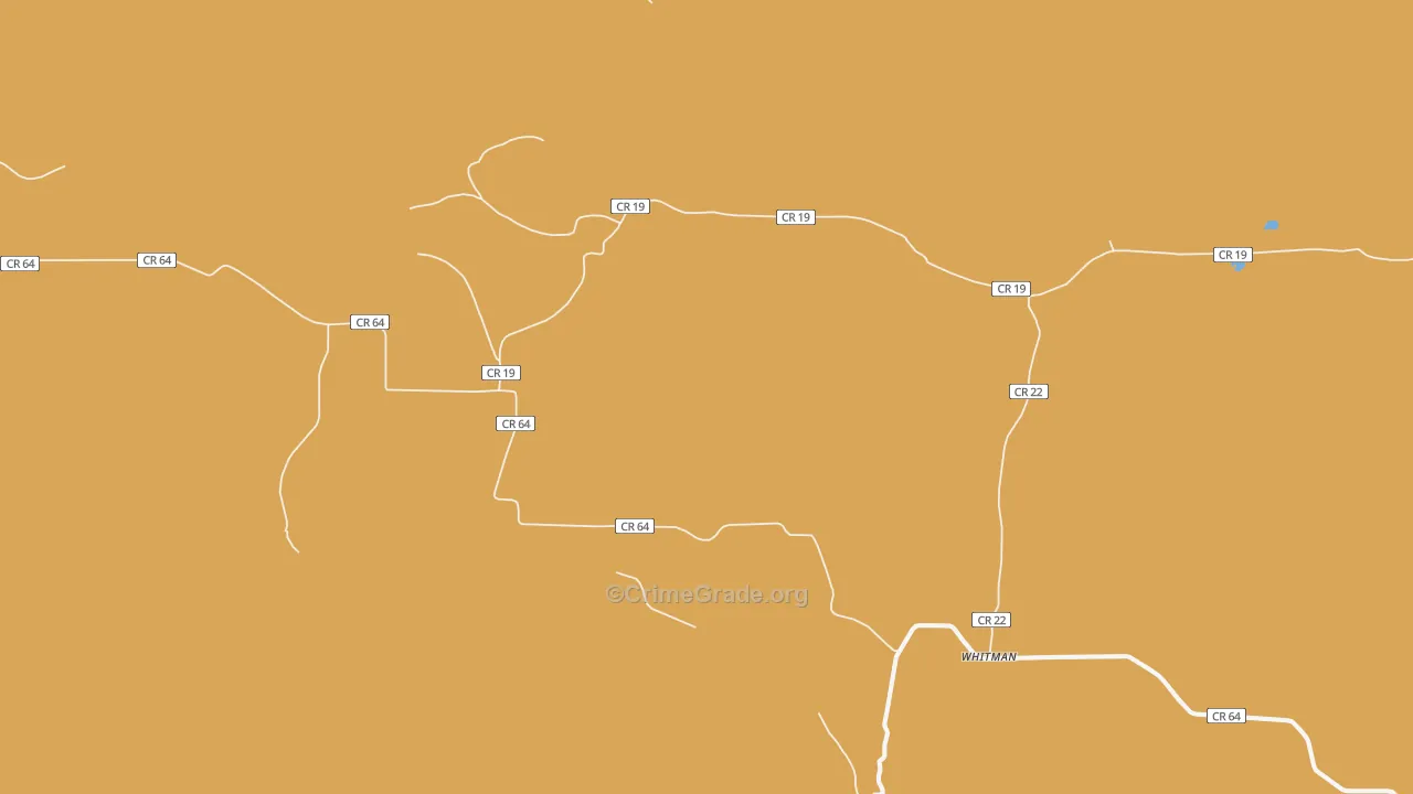 Whitman, WY Map of Vehicle Theft Rates