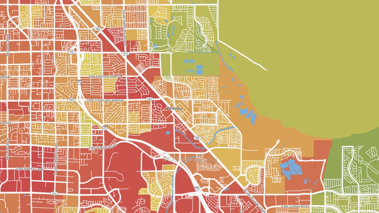 Whitney, NV Map of Vehicle Theft Rates