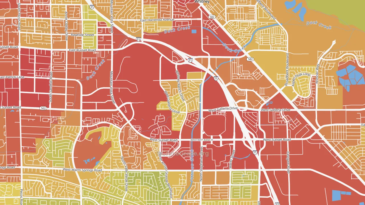 Whitney Ranch, Henderson, NV Map of Vehicle Theft Rates