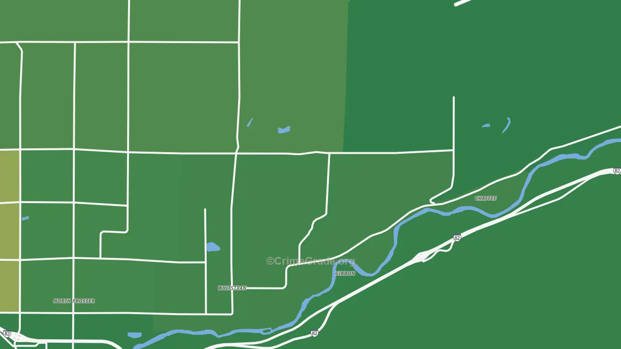 Whitstran, WA Map of Vehicle Theft Rates