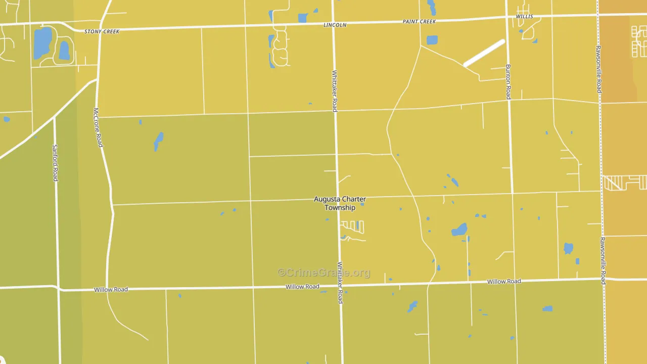 Whittaker, MI Map of Vehicle Theft Rates