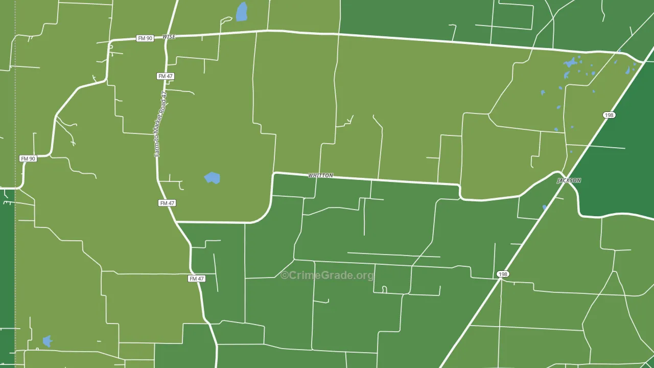 Whitton, TX Map of Vehicle Theft Rates