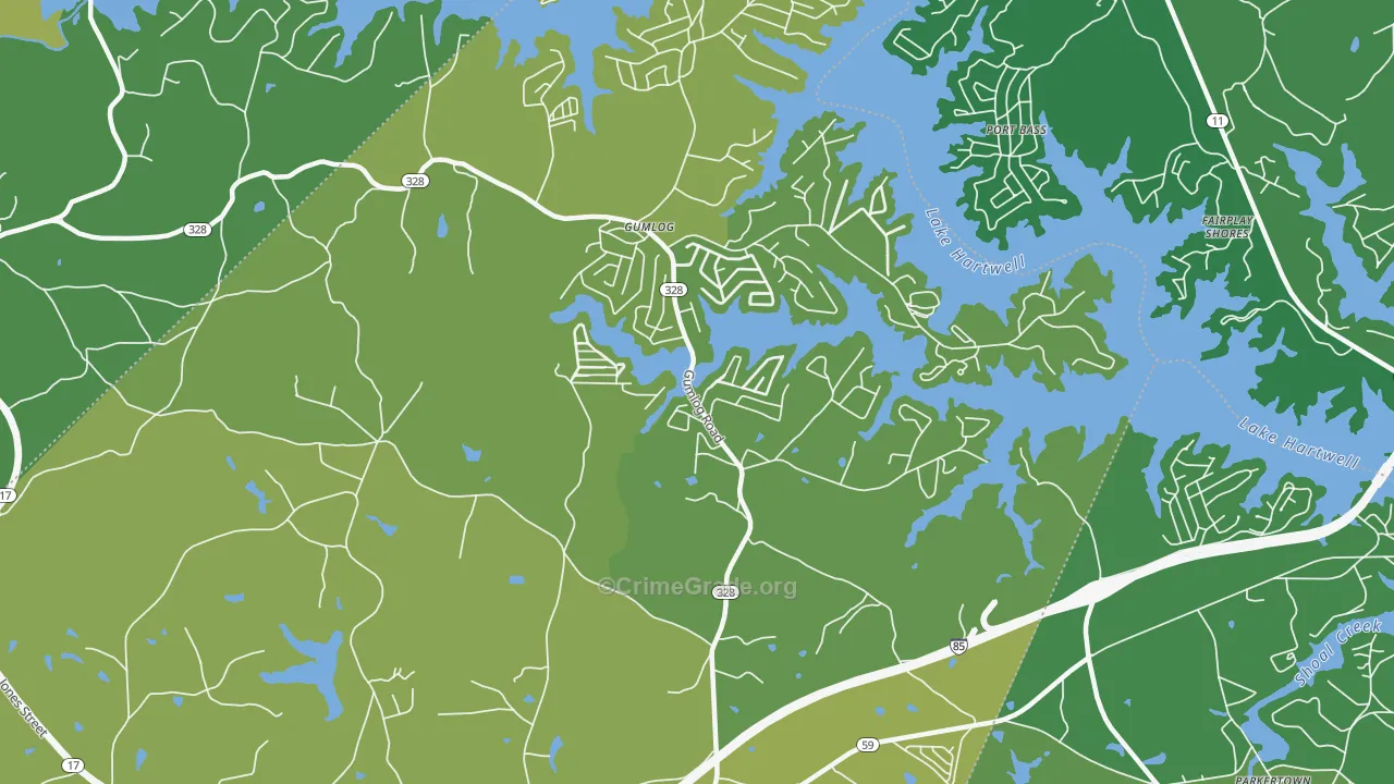 Whitworth, GA Map of Vehicle Theft Rates