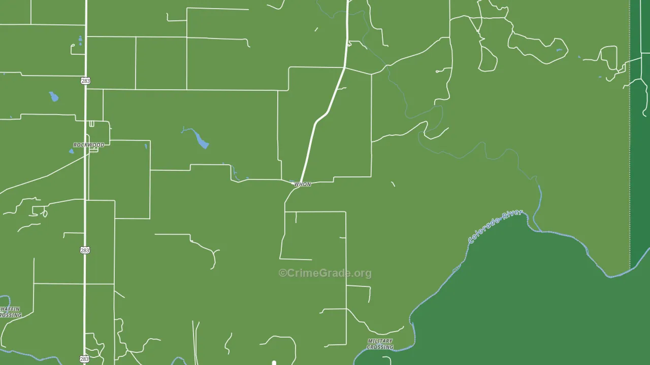 Whon, TX Map of Vehicle Theft Rates