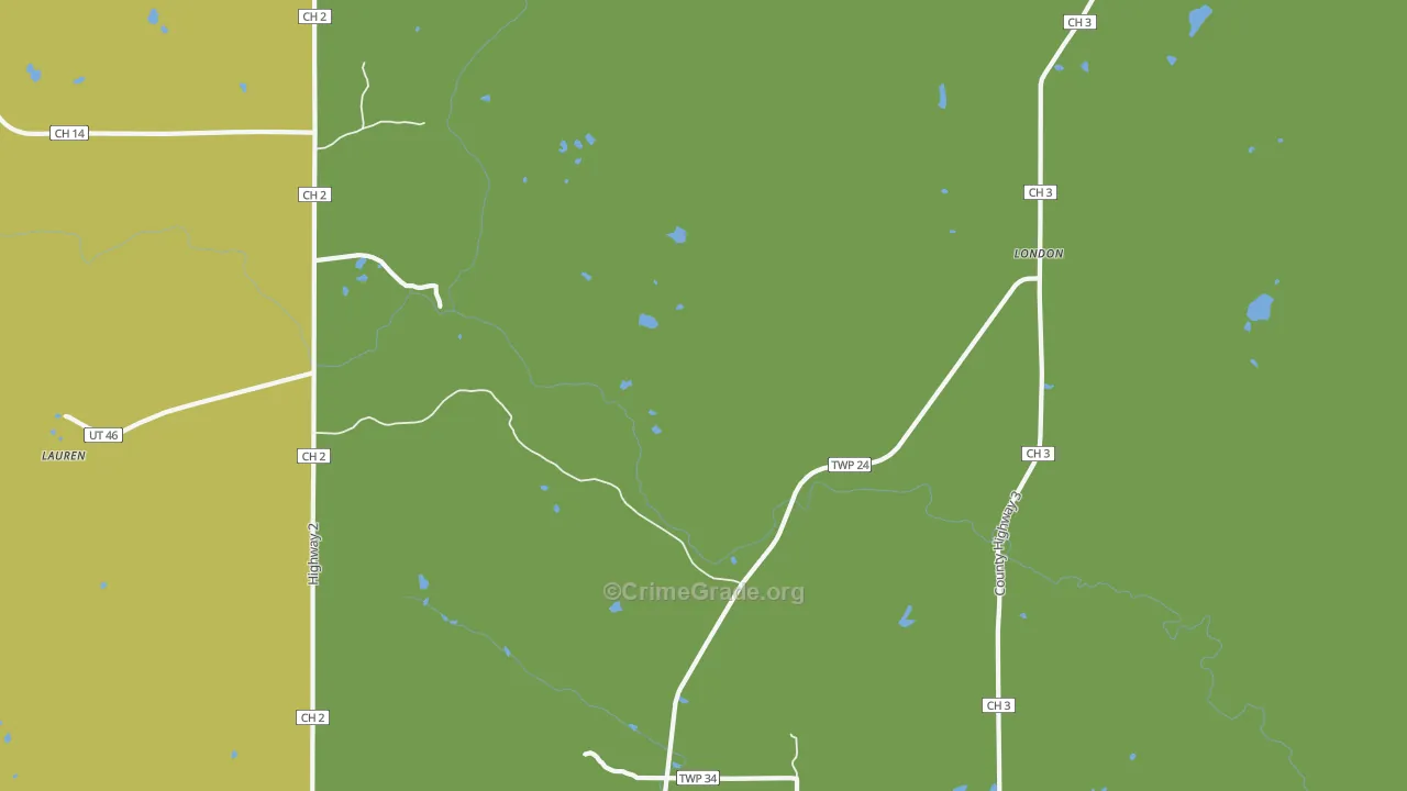 Whyte, MN Map of Vehicle Theft Rates