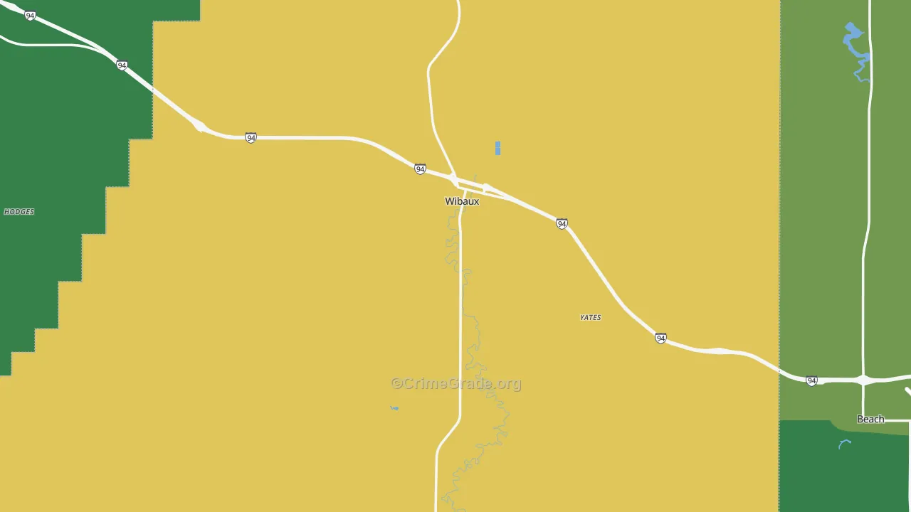 Wibaux County, MT Map of Vehicle Theft Rates