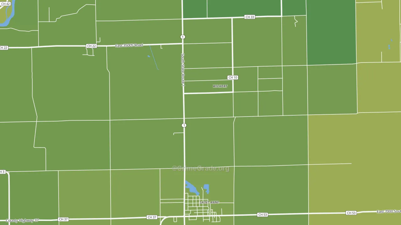 Wichert, IL Map of Vehicle Theft Rates