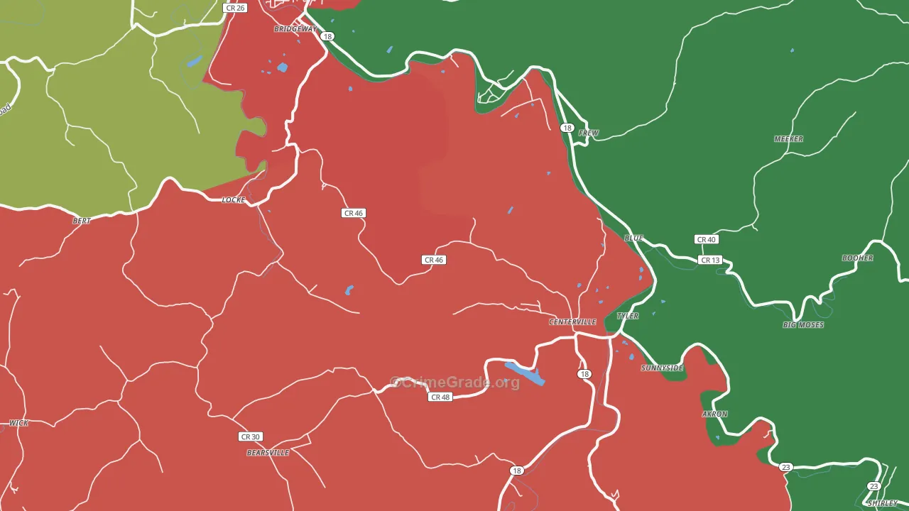 Wick, WV Map of Vehicle Theft Rates
