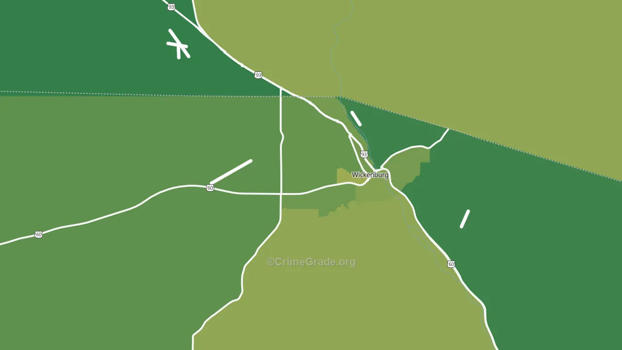 Wickenburg, AZ Map of Vehicle Theft Rates