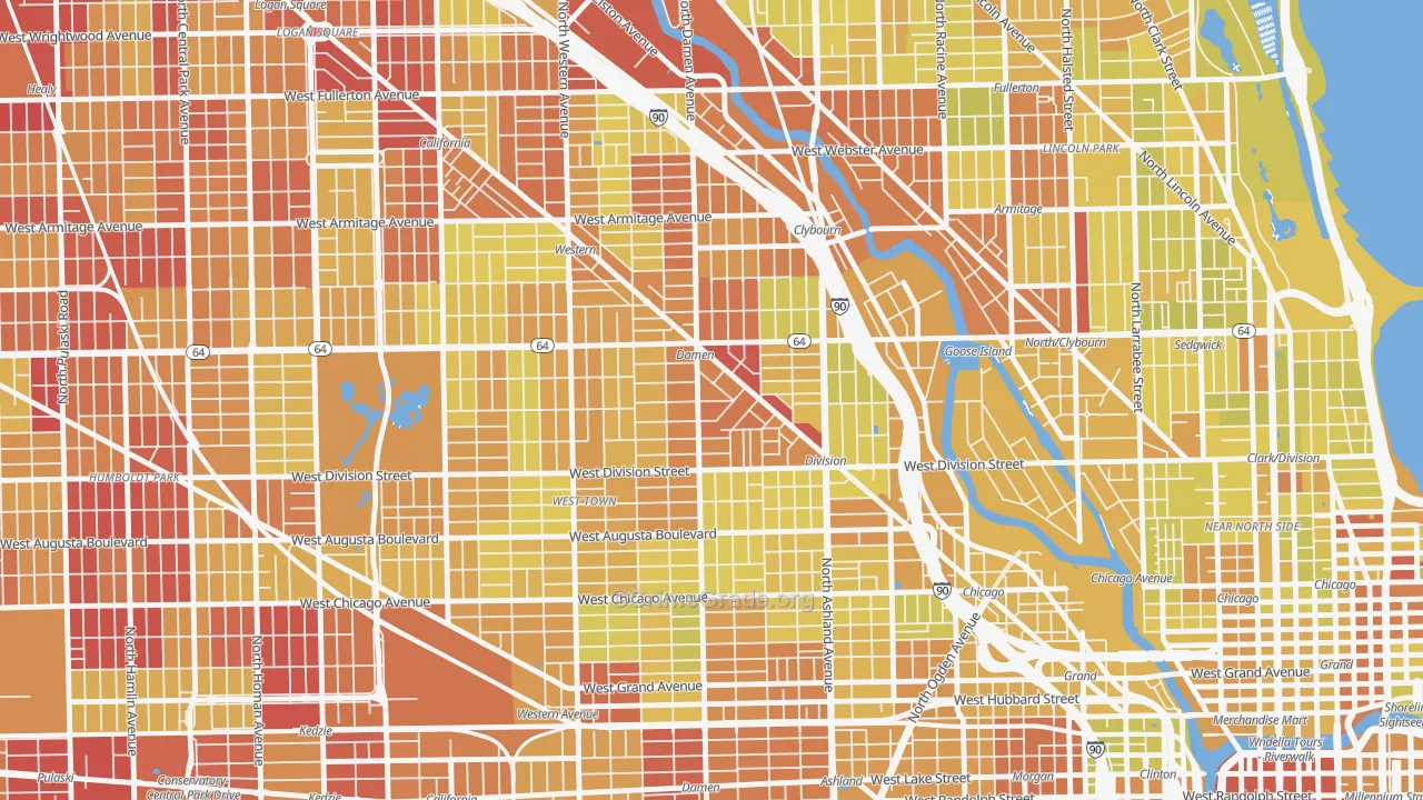Wicker Park, Chicago, IL Map of Vehicle Theft Rates