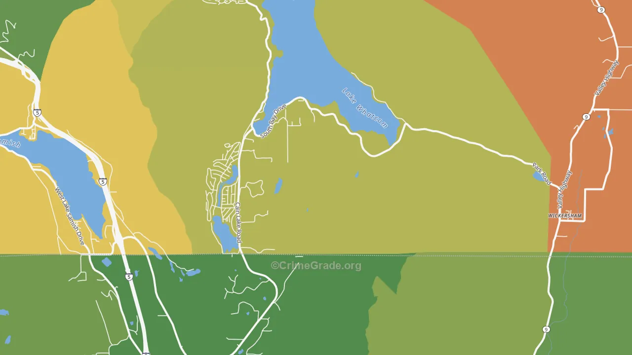 Wickersham, WA Map of Vehicle Theft Rates