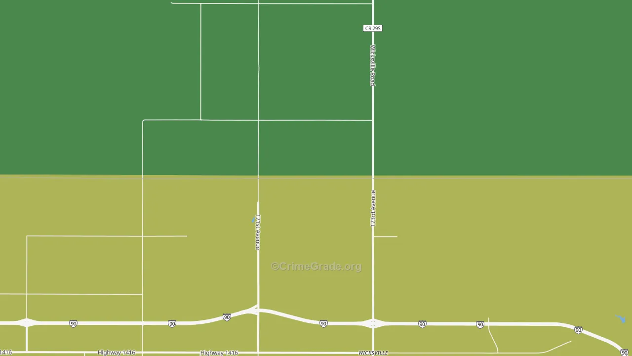 Wicksville, SD Map of Vehicle Theft Rates