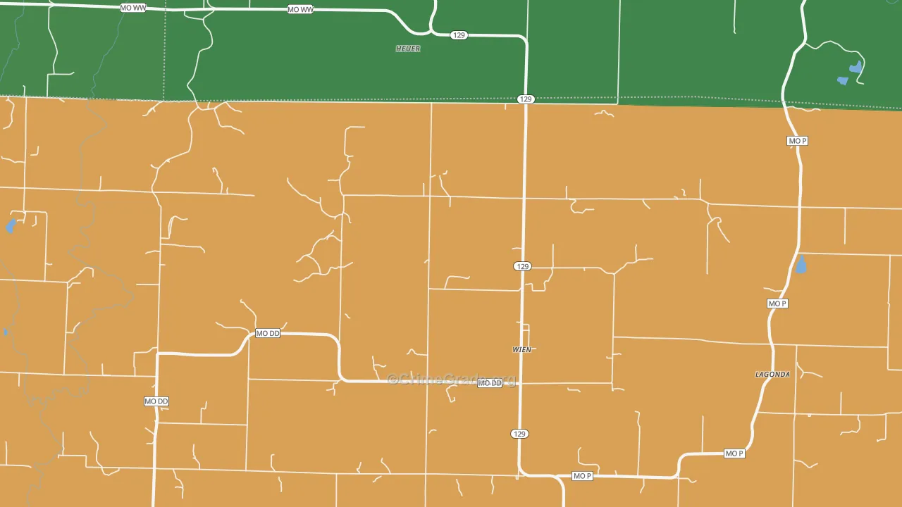 Wien, MO Map of Vehicle Theft Rates