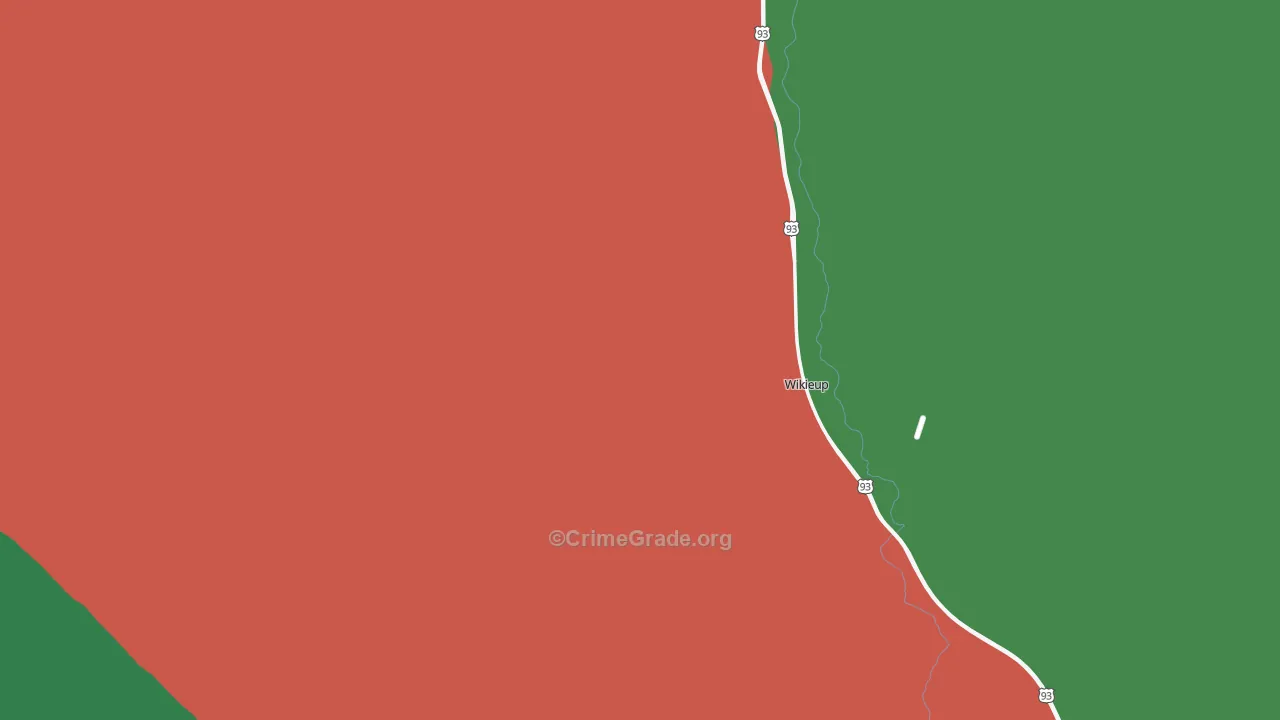 Wikieup, AZ Map of Vehicle Theft Rates
