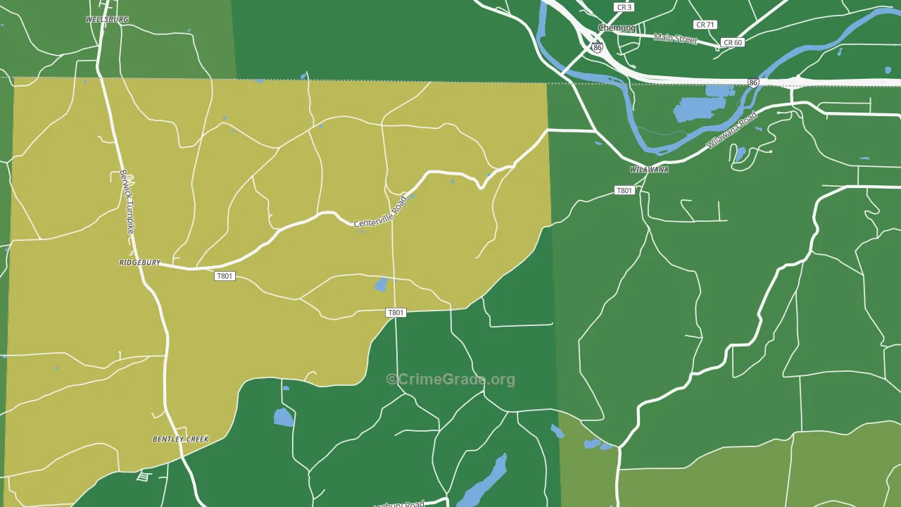 Wilawana, PA Map of Vehicle Theft Rates