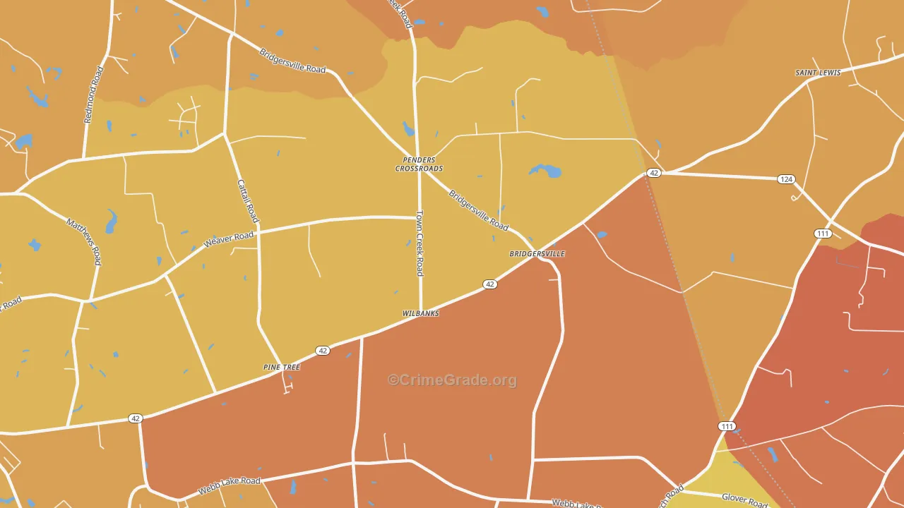 Wilbanks, NC Map of Vehicle Theft Rates